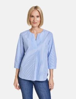 Gerry Weber 3/4 Arm Baumwollbluse Mit Faltendetail -Gerry Weber Verkäufe 34 arm baumwollbluse mit faltendetail 01