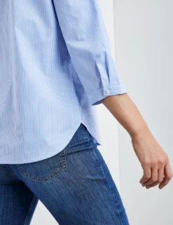 Gerry Weber 3/4 Arm Baumwollbluse Mit Faltendetail -Gerry Weber Verkäufe 34 arm baumwollbluse mit faltendetail 100