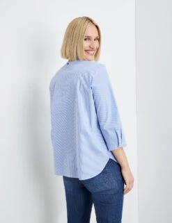 Gerry Weber 3/4 Arm Baumwollbluse Mit Faltendetail -Gerry Weber Verkäufe 34 arm baumwollbluse mit faltendetail 102