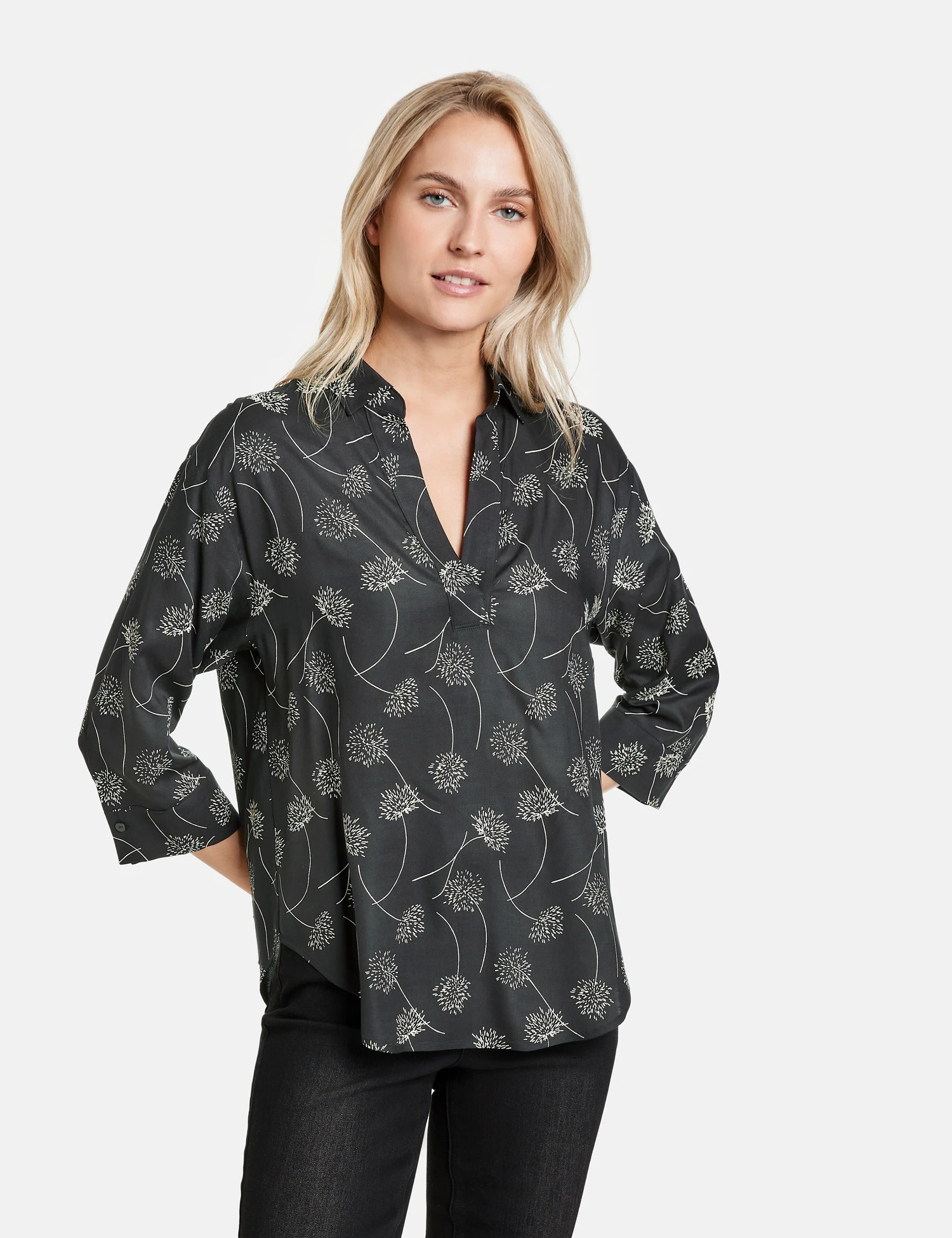 Taifun 3/4 Arm Bluse Mit Abgerundetem Saum 8 Taifun 3/4 Arm Bluse Mit Abgerundetem Saum – Bild 6