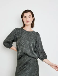 Taifun 3/4 Arm Bluse Mit Animal-Dessin