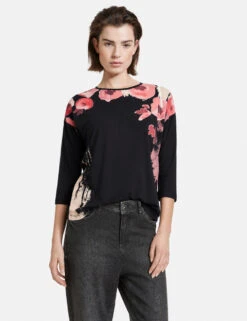 Taifun 3/4 Arm Shirt Mit Platziertem Print -Gerry Weber Verkäufe 34 arm shirt mit platziertem print 01