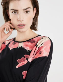 Taifun 3/4 Arm Shirt Mit Platziertem Print -Gerry Weber Verkäufe 34 arm shirt mit platziertem print 100