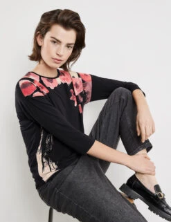 Taifun 3/4 Arm Shirt Mit Platziertem Print -Gerry Weber Verkäufe 34 arm shirt mit platziertem print 102