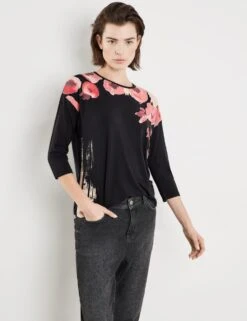 Taifun 3/4 Arm Shirt Mit Platziertem Print