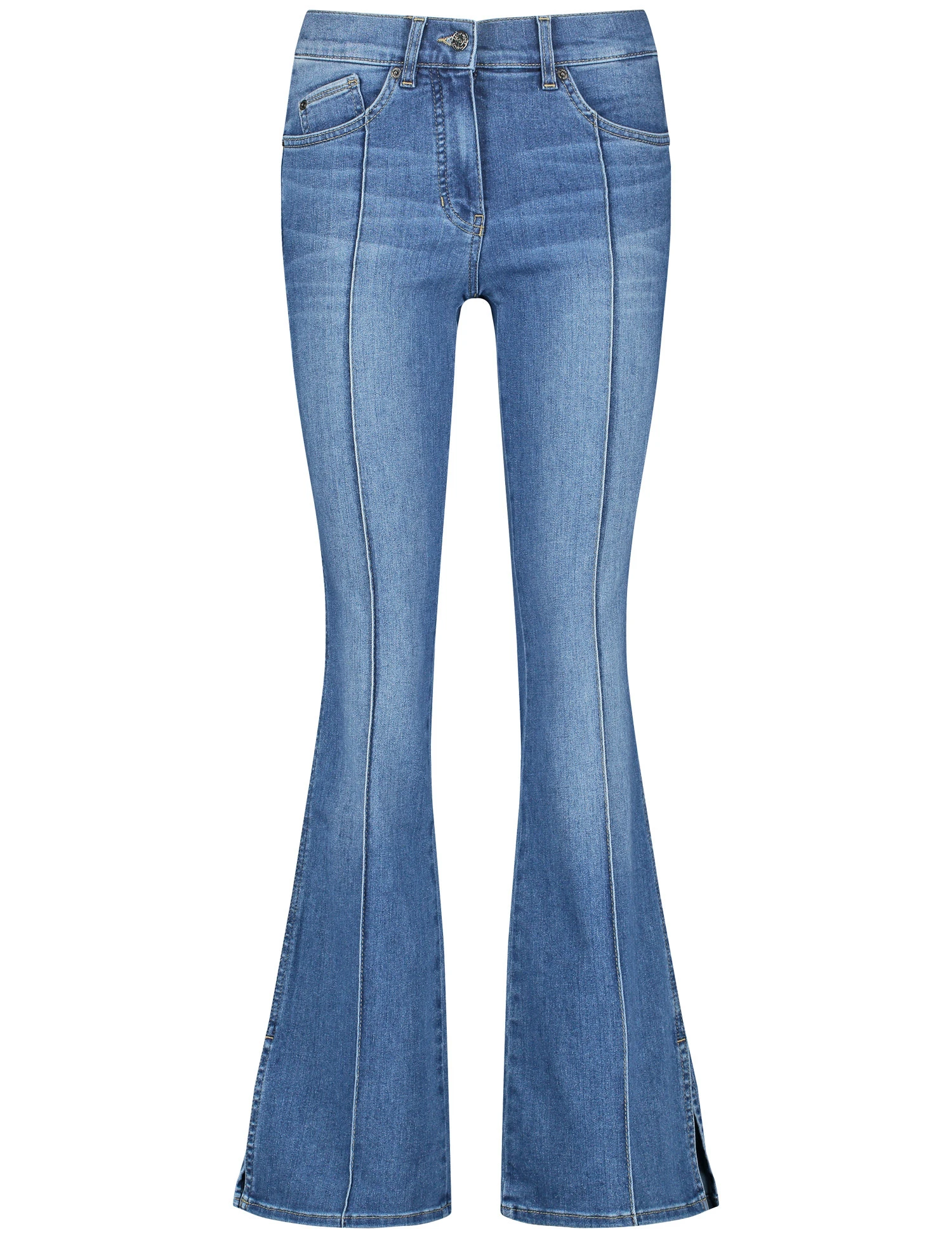Gerry Weber 5-Pocket Jeans Flared Mit Längsbiese Und Seitenschlitzen 4 Gerry Weber 5-Pocket Jeans Flared Mit Längsbiese Und Seitenschlitzen – Bild 2