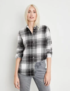 Taifun Baumwollbluse Mit Streifen In Batik-Optik