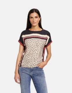 Gerry Weber Bedrucktes Blusenshirt Mit Gerafftem Saum -Gerry Weber Verkäufe bedrucktes blusenshirt mit gerafftem saum 01