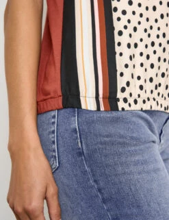 Gerry Weber Bedrucktes Blusenshirt Mit Gerafftem Saum -Gerry Weber Verkäufe bedrucktes blusenshirt mit gerafftem saum 100