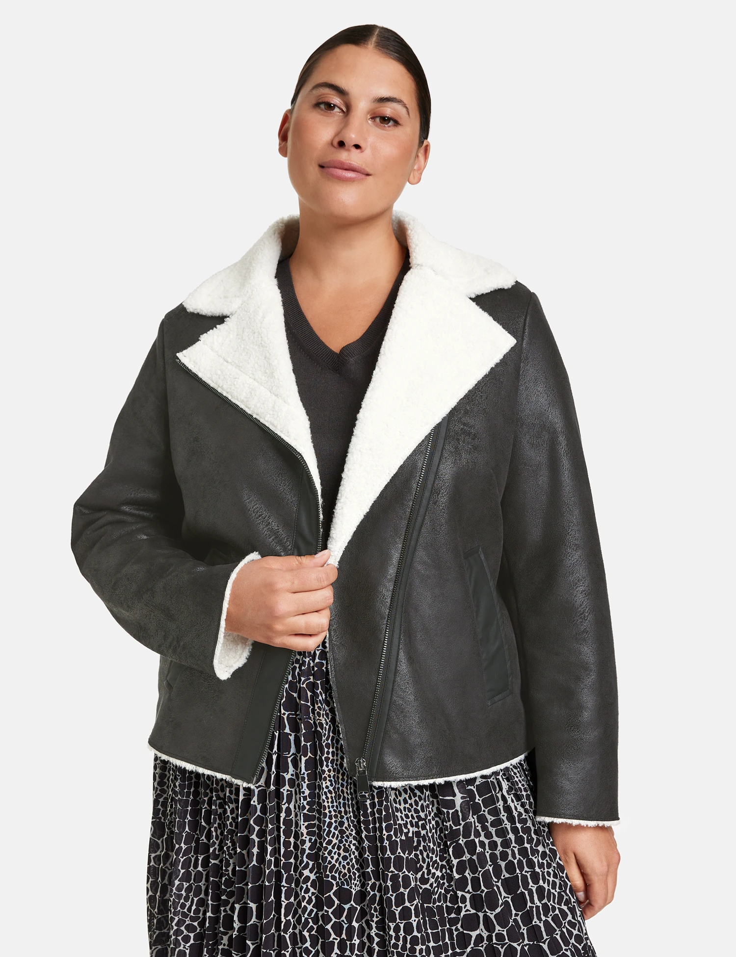 Bikerjacke Mit Teddyfell 9 Bikerjacke Mit Teddyfell – Bild 7