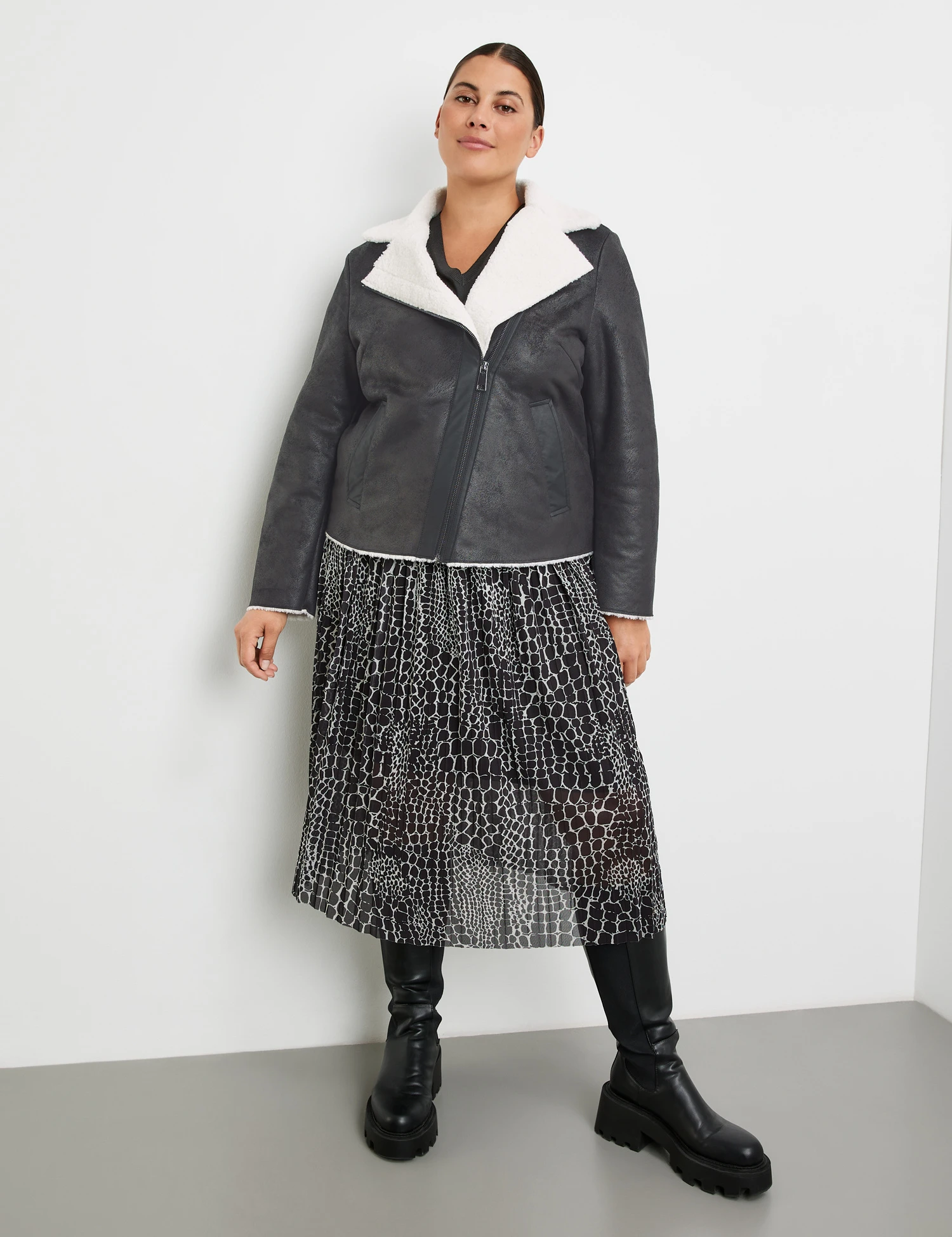 Bikerjacke Mit Teddyfell 7 Bikerjacke Mit Teddyfell – Bild 5