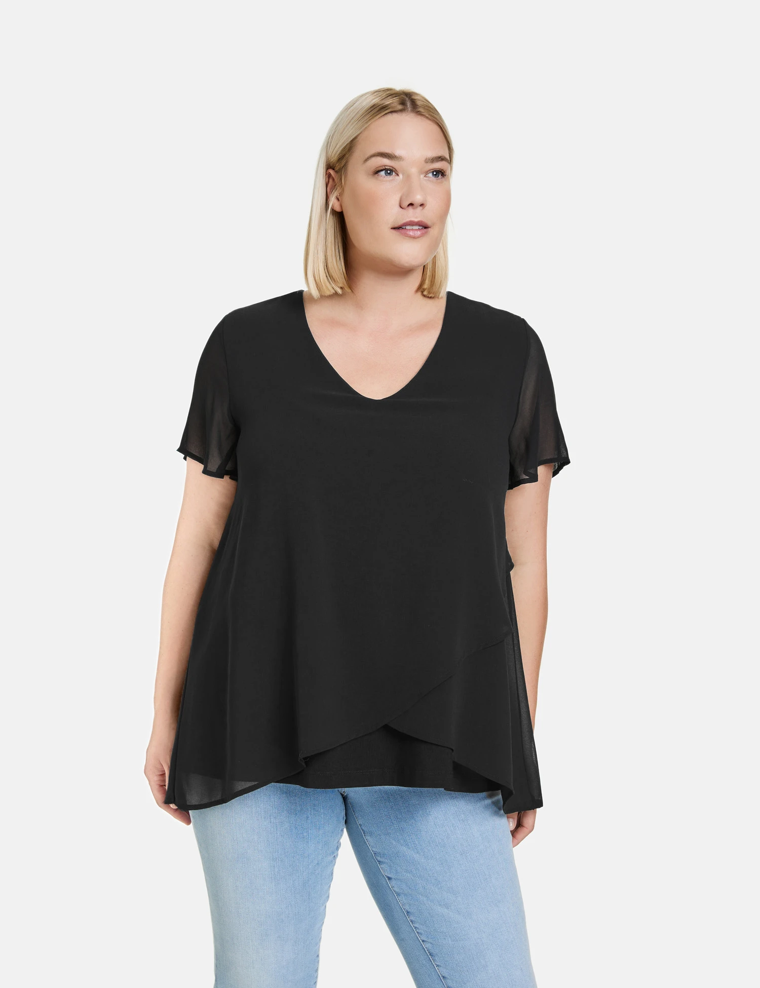Blusenshirt Mit Chiffon-Layer 9 Blusenshirt Mit Chiffon-Layer – Bild 7