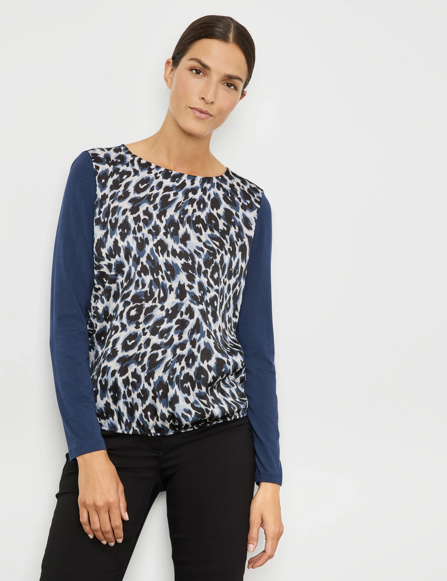 Gerry Weber Blusenshirt Mit Material-Patch Und Animal-Print 3 Gerry Weber Blusenshirt Mit Material-Patch Und Animal-Print