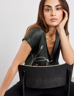 Taifun Blusenshirt Mit Satin-Front -Gerry Weber Verkäufe blusenshirt mit satin front 102