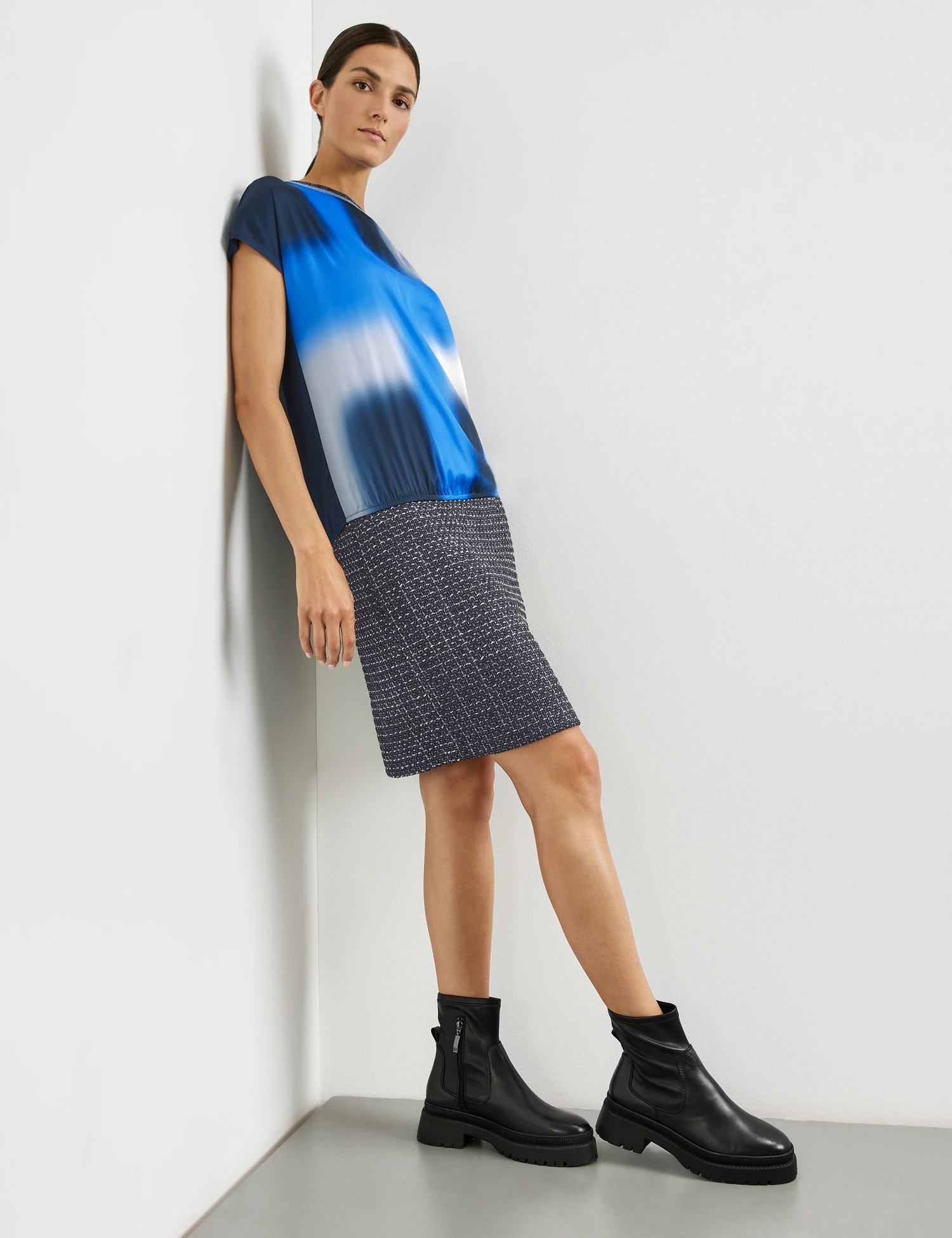 Gerry Weber Blusenshirt Mit Strickblende Und Elastischem Bund 7 Gerry Weber Blusenshirt Mit Strickblende Und Elastischem Bund – Bild 5