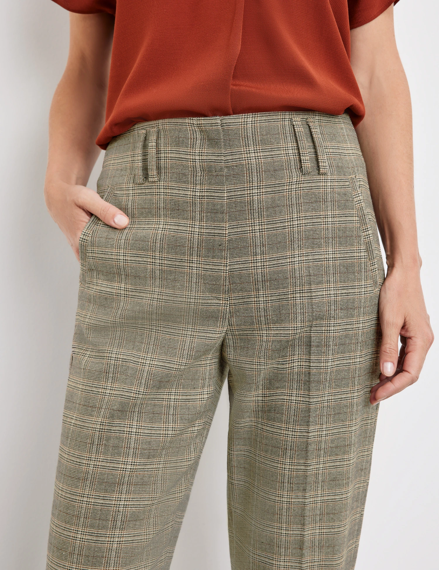 Gerry Weber Fein Karierte 7/8 Hose 6 Gerry Weber Fein Karierte 7/8 Hose – Bild 4