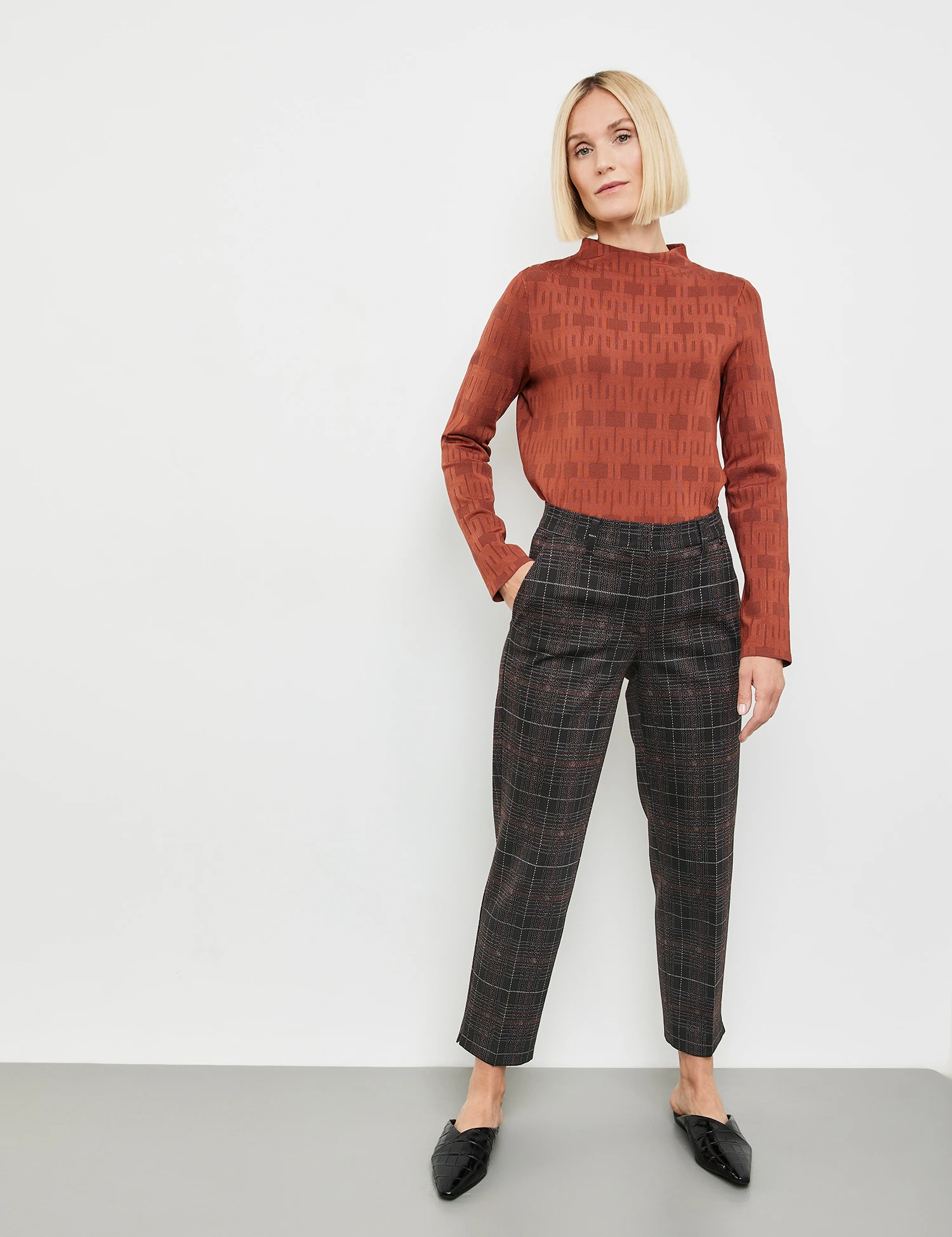 Gerry Weber Fein Karierte 7/8 Hose Citystyle 3 Gerry Weber Fein Karierte 7/8 Hose Citystyle