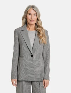 Gerry Weber Fein Karierter Blazer Mit Klassischem Schnitt -Gerry Weber Verkäufe fein karierter blazer mit klassischem schnitt 01