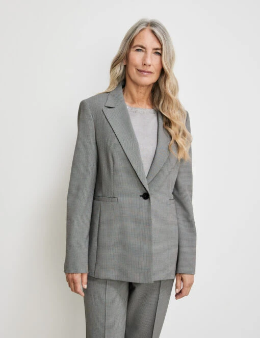 Gerry Weber Fein Karierter Blazer Mit Klassischem Schnitt -Gerry Weber Verkäufe fein karierter blazer mit klassischem schnitt 110