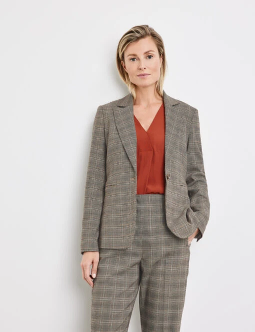 Gerry Weber Fein Karierter Blazer Mit Revers -Gerry Weber Verkäufe fein karierter blazer mit revers 110
