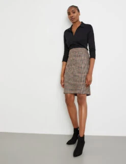 Gerry Weber Fein Karierter Bleistiftrock Mit Stretchkomfort