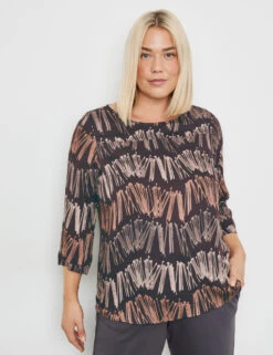 Fein Schimmernde 3/4 Arm Bluse