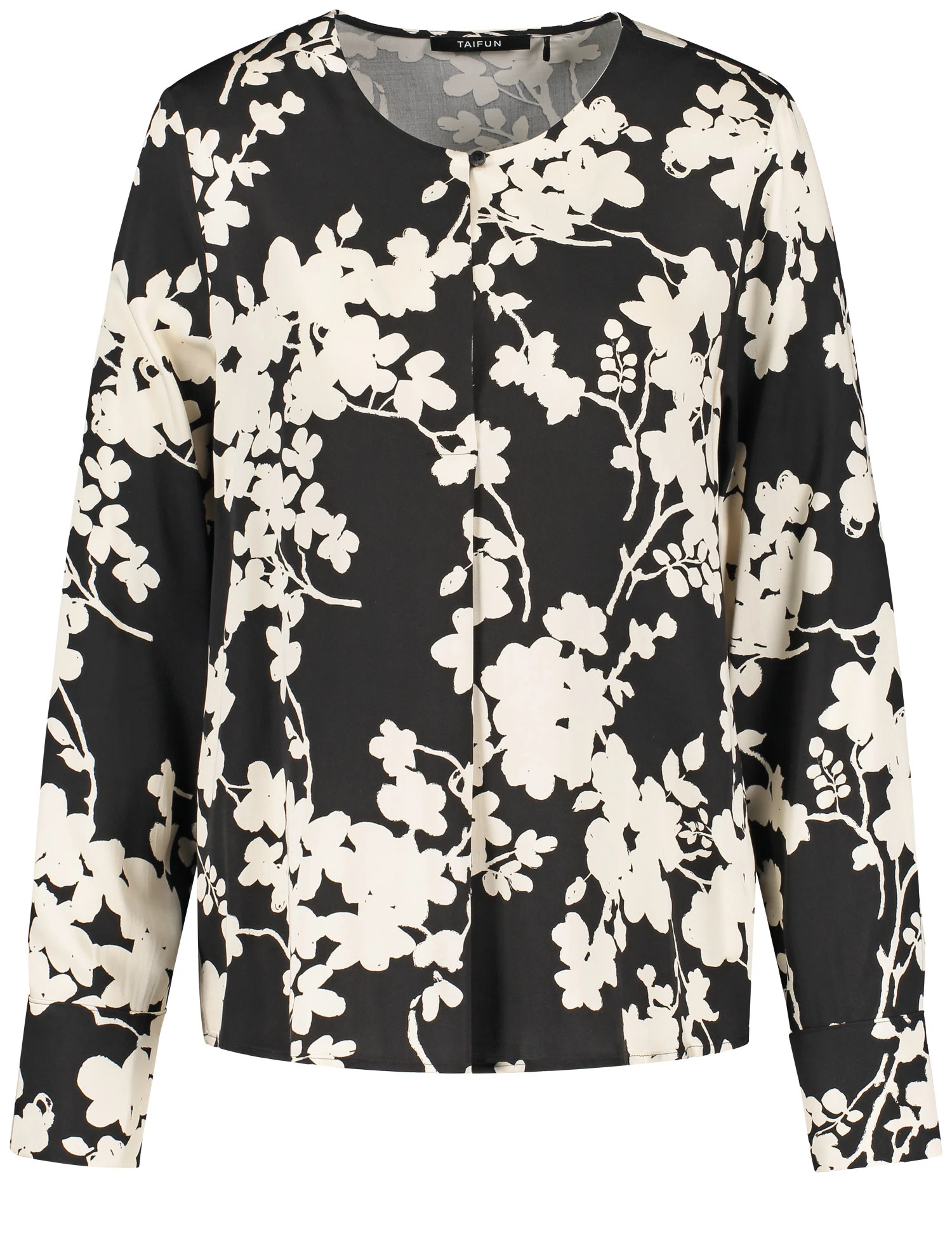 Taifun Floral Gemusterte Langarmbluse Mit Aufspringender Falte 4 Taifun Floral Gemusterte Langarmbluse Mit Aufspringender Falte – Bild 2