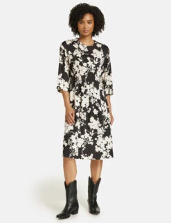 Taifun Floral Gemustertes Kleid Mit Elastischem Taillenband -Gerry Weber Verkäufe floral gemustertes kleid mit elastischem taillenband 01