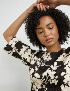 Taifun Floral Gemustertes Kleid Mit Elastischem Taillenband -Gerry Weber Verkäufe floral gemustertes kleid mit elastischem taillenband 100