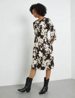 Taifun Floral Gemustertes Kleid Mit Elastischem Taillenband