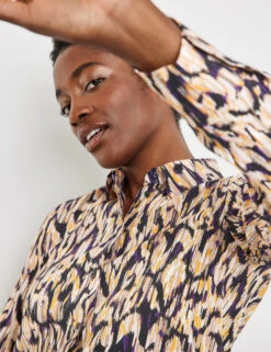 Gerry Weber Gemusterte Hemdbluse Mit Seitenschlitzen -Gerry Weber Verkäufe gemusterte hemdbluse mit seitenschlitzen 100