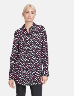 Taifun Gemusterte Longbluse Mit Verlängertem Rückenteil -Gerry Weber Verkäufe gemusterte longbluse mit verlaengertem rueckenteil 01
