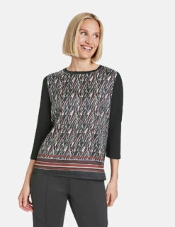 Gerry Weber Gemustertes 3/4 Arm Shirt Mit Material-Patch 15 Gerry Weber Gemustertes 3/4 Arm Shirt Mit Material-Patch -Gerry Weber Verkäufe gemustertes 34 arm shirt mit material patch 01