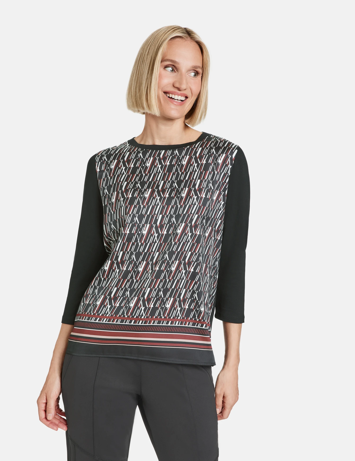 Gerry Weber Gemustertes 3/4 Arm Shirt Mit Material-Patch 9 Gerry Weber Gemustertes 3/4 Arm Shirt Mit Material-Patch – Bild 7