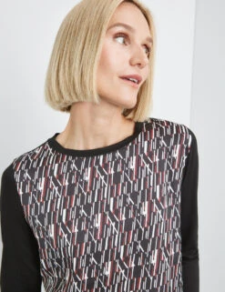 Gerry Weber Gemustertes 3/4 Arm Shirt Mit Material-Patch 12 Gerry Weber Gemustertes 3/4 Arm Shirt Mit Material-Patch -Gerry Weber Verkäufe gemustertes 34 arm shirt mit material patch 100