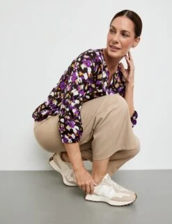 Gerry Weber Gemustertes Blusenshirt Mit Elastischem Saum -Gerry Weber Verkäufe gemustertes blusenshirt mit elastischem saum 102