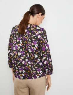 Gerry Weber Gemustertes Blusenshirt Mit Elastischem Saum -Gerry Weber Verkäufe gemustertes blusenshirt mit elastischem saum 104