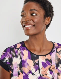 Gerry Weber Gemustertes Blusenshirt Mit Material-Patch -Gerry Weber Verkäufe gemustertes blusenshirt mit material patch 100