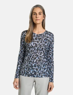 Gerry Weber Gemustertes Langarmshirt Mit Ausbrenner-Qualität -Gerry Weber Verkäufe gemustertes langarmshirt mit ausbrenner qualitaet 01