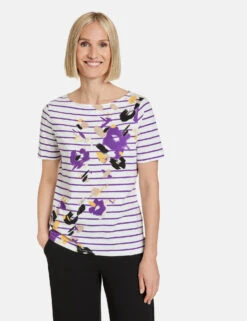 Gerry Weber Geringeltes Halbarmshirt Mit Steinchendekor -Gerry Weber Verkäufe geringeltes halbarmshirt mit steinchendekor 01