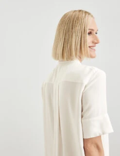 Gerry Weber Halbarmbluse Aus Viscose Crepe Mit Verdeckter Knopfleiste -Gerry Weber Verkäufe halbarmbluse aus viscose crepe mit verdeckter knopfleiste 100