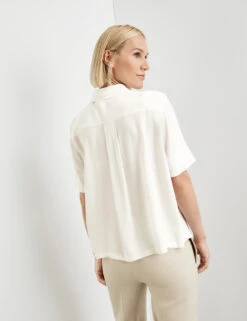 Gerry Weber Halbarmbluse Aus Viscose Crepe Mit Verdeckter Knopfleiste -Gerry Weber Verkäufe halbarmbluse aus viscose crepe mit verdeckter knopfleiste 104