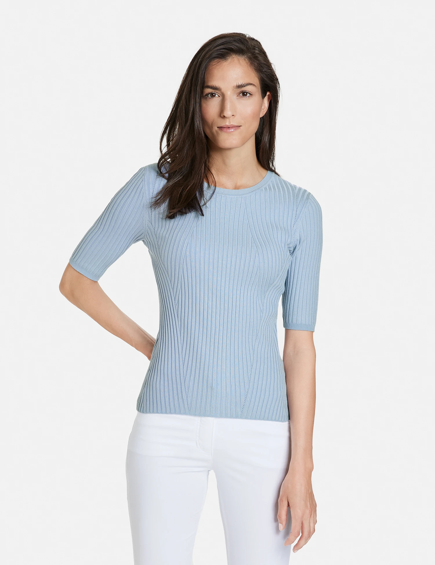 Gerry Weber Halbarmshirt Mit Rippstrick-Struktur 9 Gerry Weber Halbarmshirt Mit Rippstrick-Struktur – Bild 7