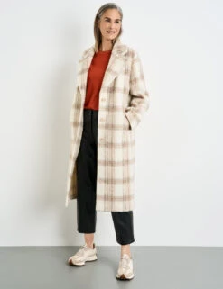 Gerry Weber Karierter Mantel Mit Wollanteil