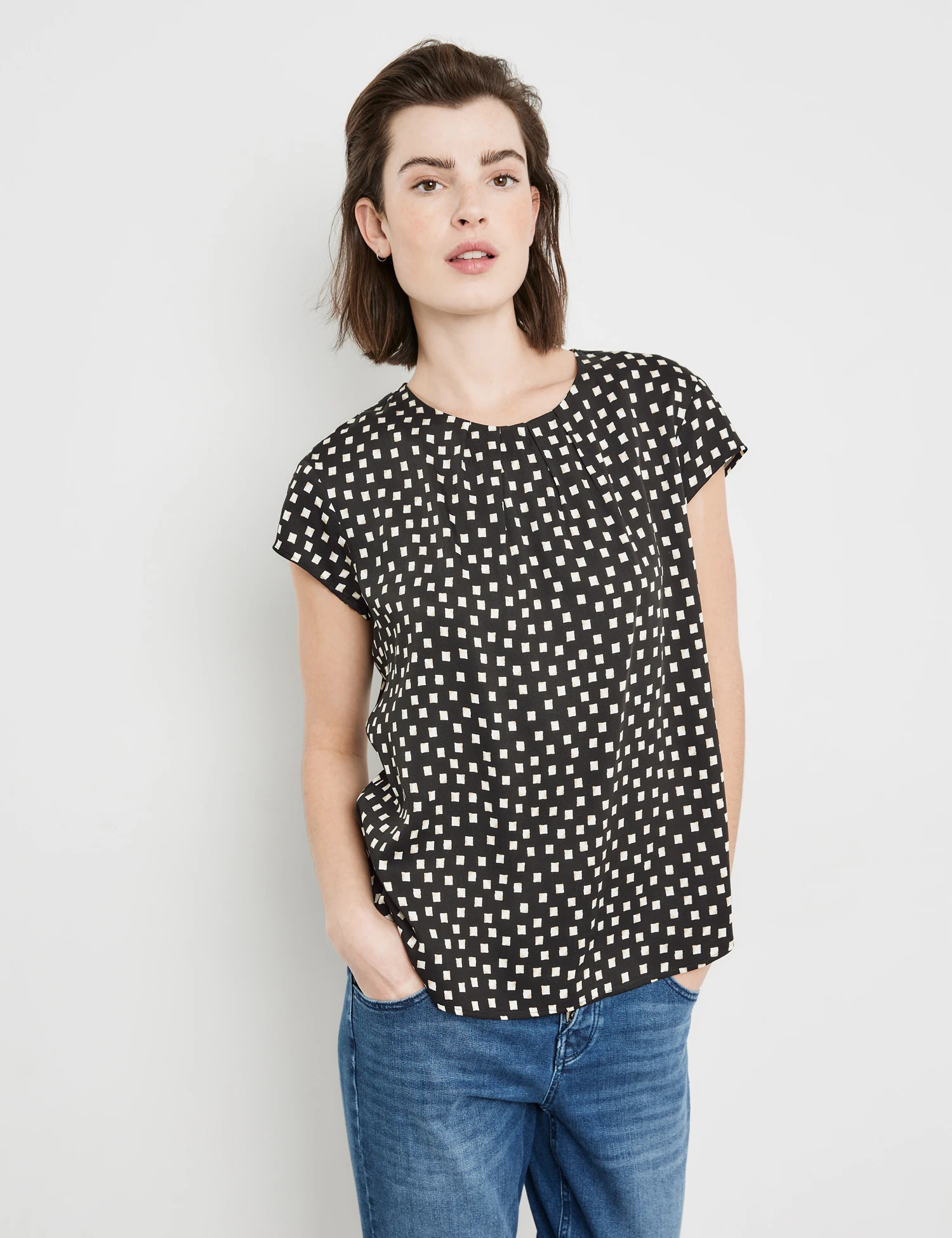 Taifun Kurzarmbluse Mit Allover-Print 3 Taifun Kurzarmbluse Mit Allover-Print