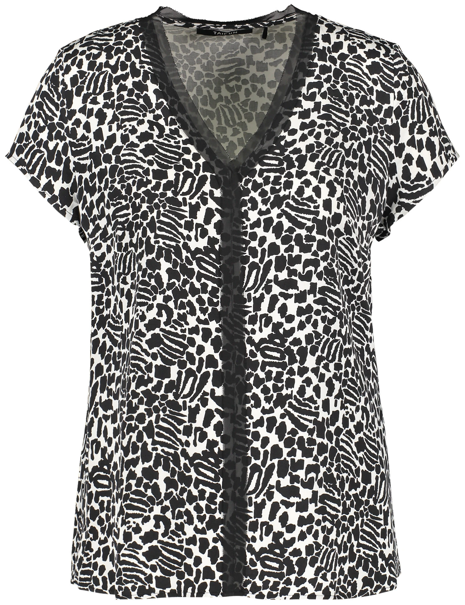 Taifun Kurzarmbluse Mit V-Ausschnitt 4 Taifun Kurzarmbluse Mit V-Ausschnitt – Bild 2