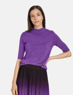 Gerry Weber Kurzarmpullover Aus Feinstrick Mit Stehkragen -Gerry Weber Verkäufe kurzarmpullover aus feinstrick mit stehkragen 01