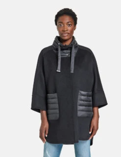 Gerry Weber Kurzmantel Mit Wollanteil Und Material-Patch -Gerry Weber Verkäufe kurzmantel mit wollanteil und material patch 01