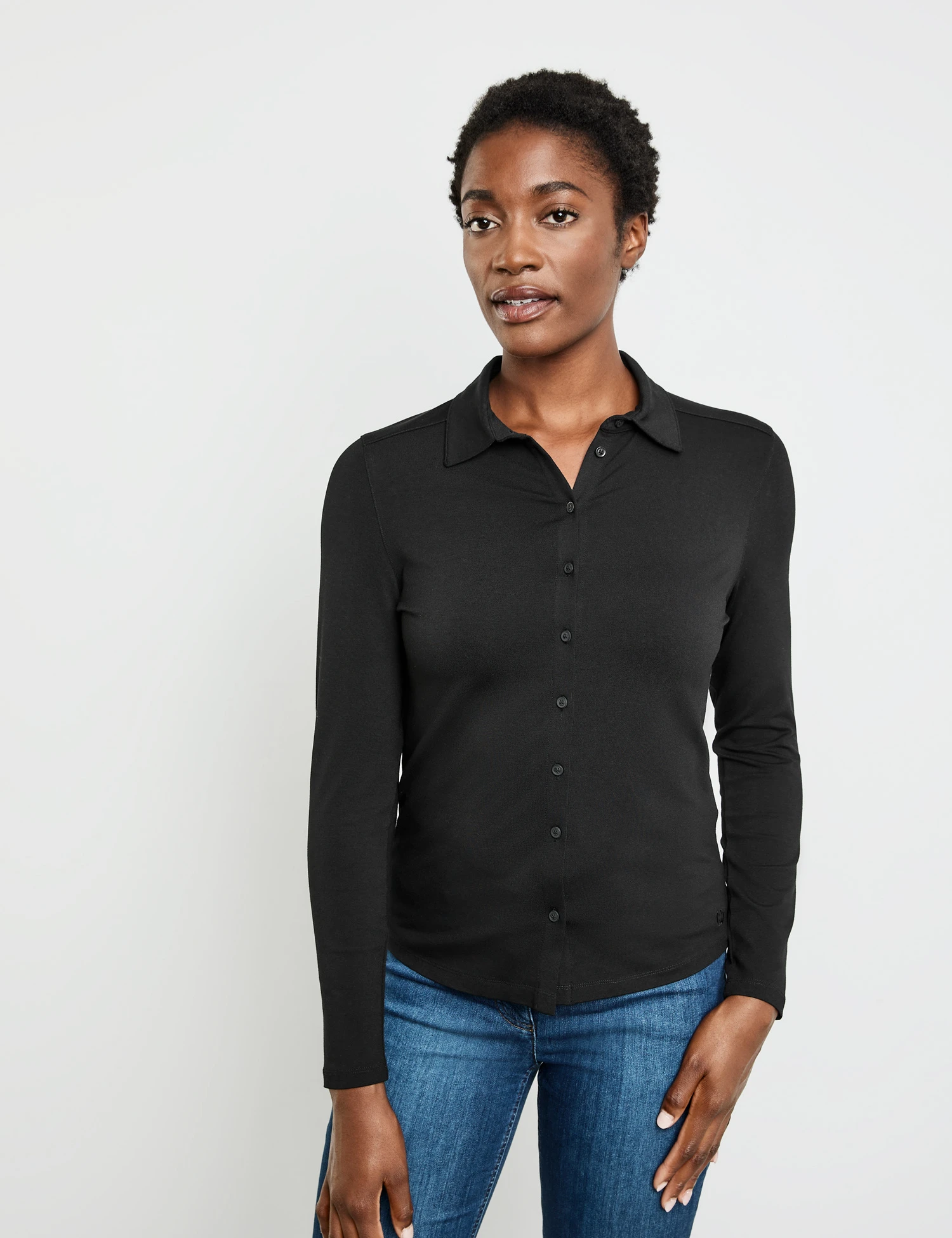 Gerry Weber Langarm Poloshirt Mit Durchgehender Knopfleiste 3 Gerry Weber Langarm Poloshirt Mit Durchgehender Knopfleiste