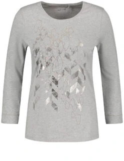 Gerry Weber Langarmshirt Mit Frontprint Und Steinchendekor